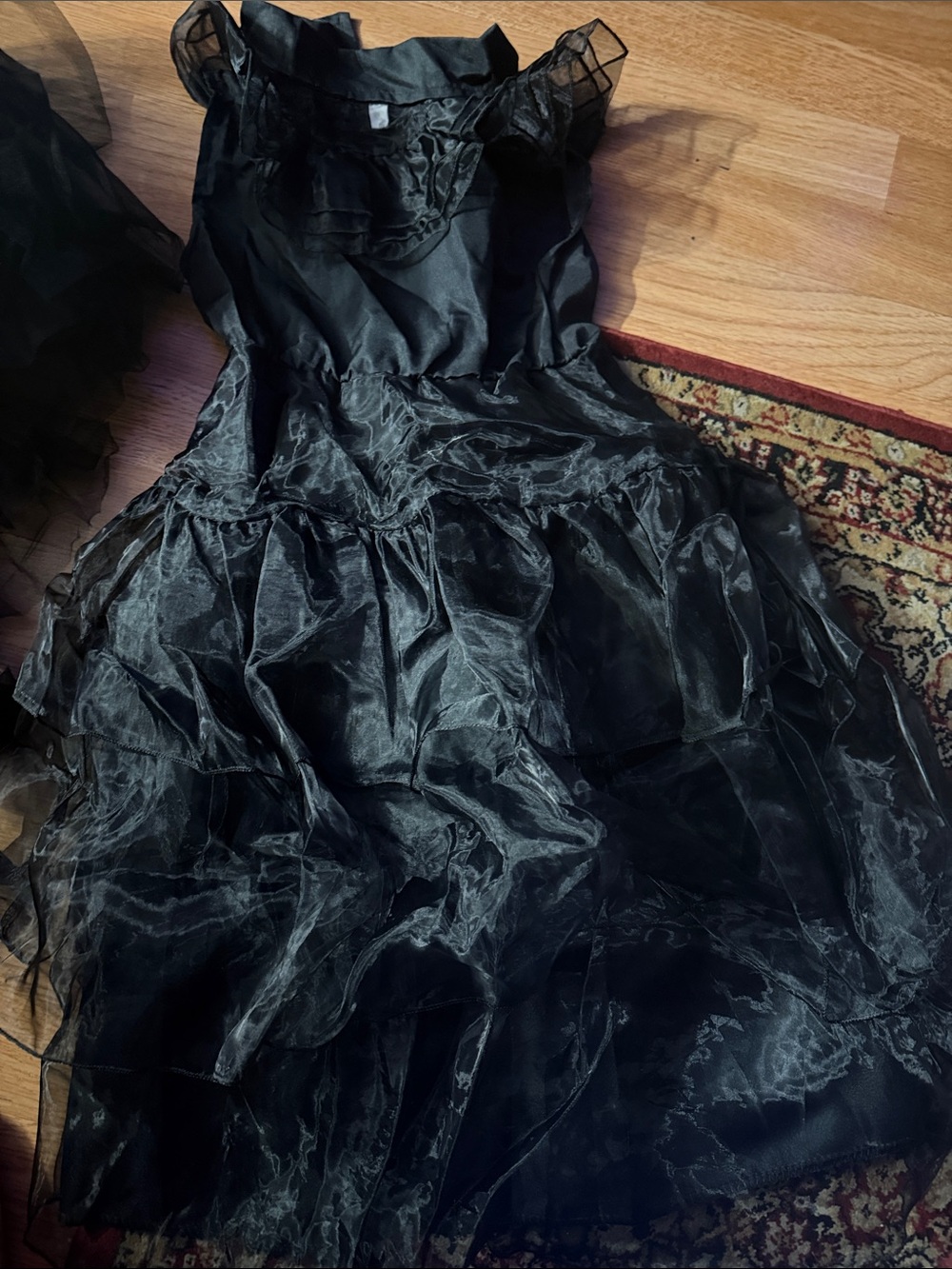 Girls size 7-8 Black WEDNESDAY COSTUME Ruffled black Dress